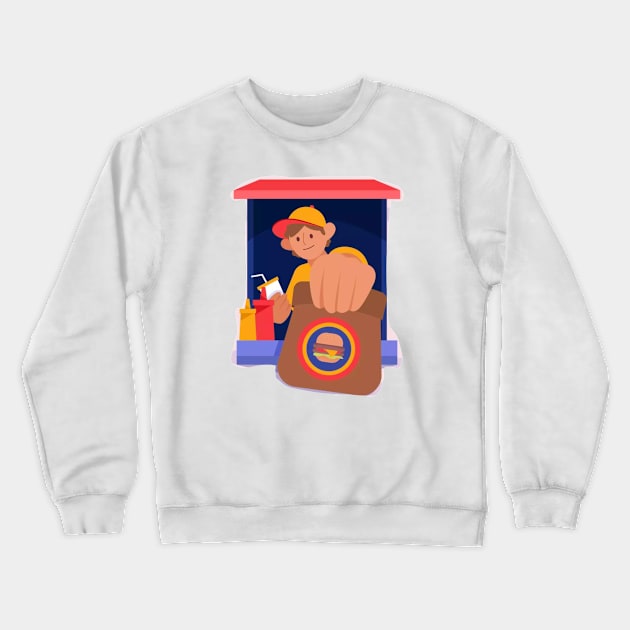 Drive thru-burger Crewneck Sweatshirt by Pieartscreation